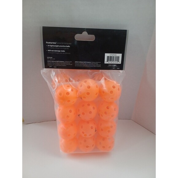 Callaway 24 Perforated Practice Balls Orange New‎ In Package - Picture 3 of 4